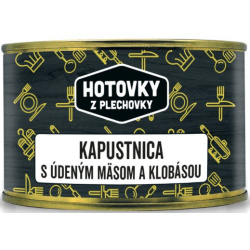 HOTOVKY Z PLECHOVKY Kapustnica s údeným mäsom a klobásou 400ml