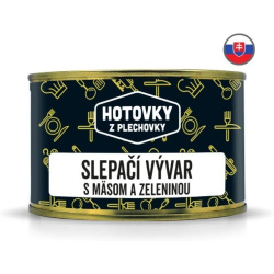 HOTOVKY Z PLECHOVKY Slepačí vývar s mäsom a zeleninou 400ml