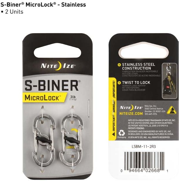 NITE IZE Karabína S-biner MicroLock - nerez (LSBM-11-2R3)