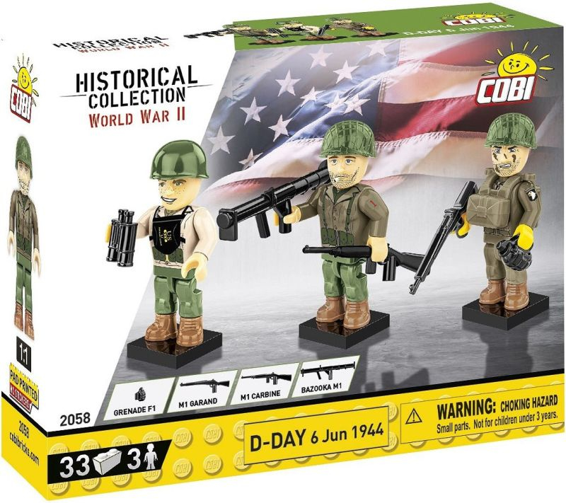 COBI Stavebnica 3 figurky s doplnkami D-Day 6 Jun 1944 (COBI-2058)
