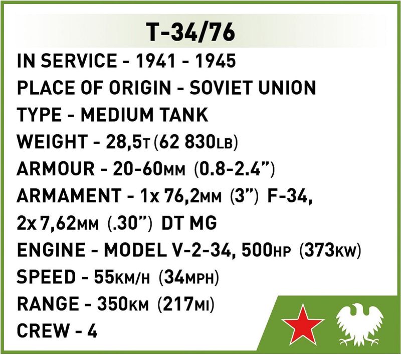 COBI Stavebnica HC WW2 T-34/76 mod. 1941/42 (COBI-2595)