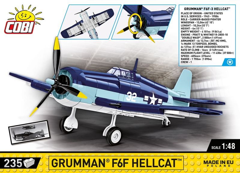 COBI Stavebnica HC WW2 Grumman F6F Hellcat (COBI-5883)