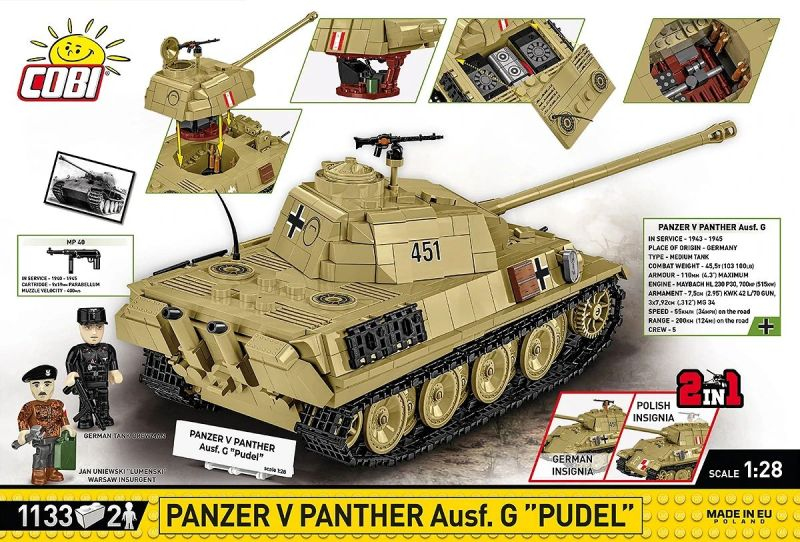 COBI Stavebnica HC WW2 Panzer V Panther Ausf. G 'Pudel' (COBI-2655)