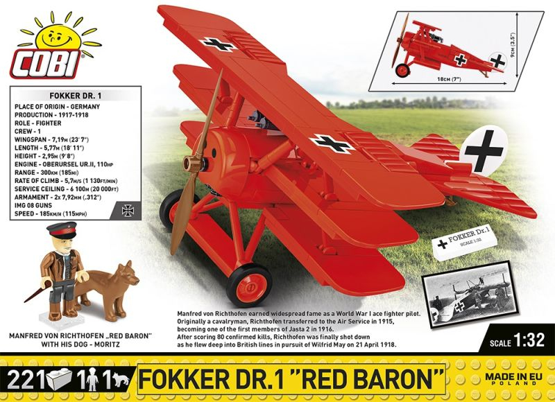 COBI Stavebnica HC GW Fokker Dr. I 'Red Baron' (COBI-2996)