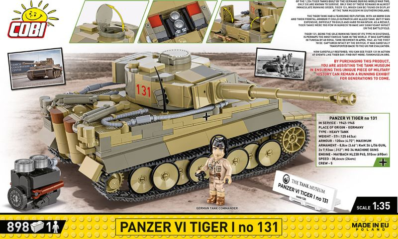 COBI Stavebnica HC WW2 Panzer VI Tiger I no 131 (COBI-3123)