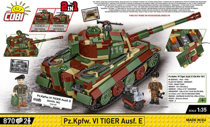 COBI Stavebnica HC WW2 Pz.Kpfw. VI Tiger Ausf E (COBI-3124)
