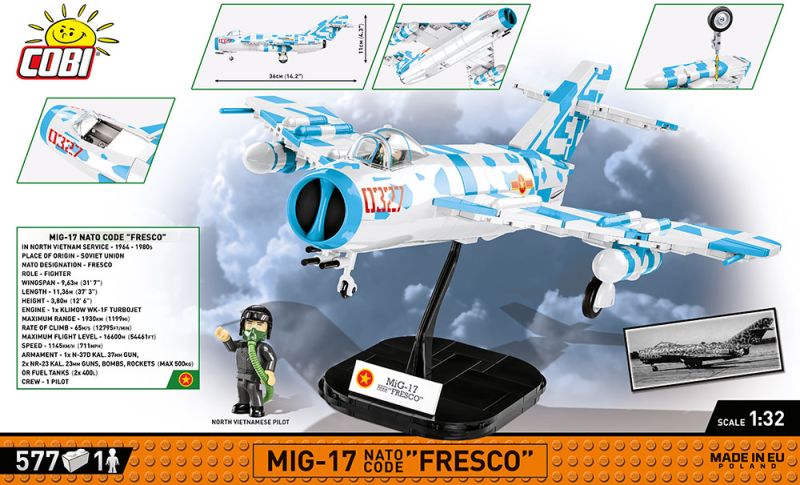 COBI Stavebnica VW MIG-17 Nato Code "Fresco" (COBI-2424)