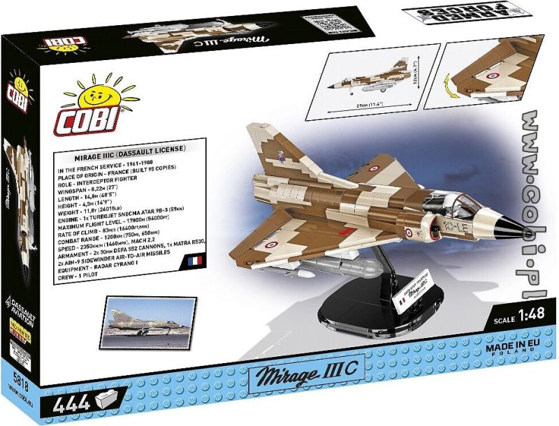 COBI Stavebnica AF Mirage IIIC white (COBI-5818)