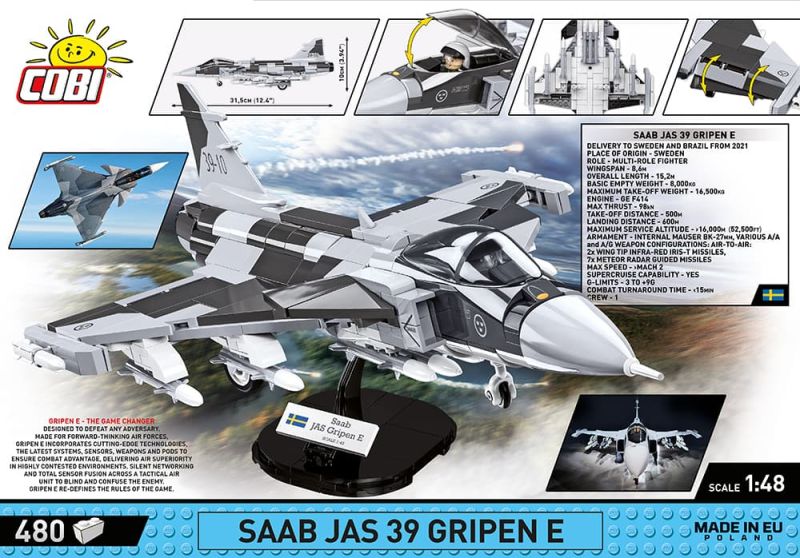 COBI Stavebnica AF Saab JAS39 Gripen E (COBI-5820)