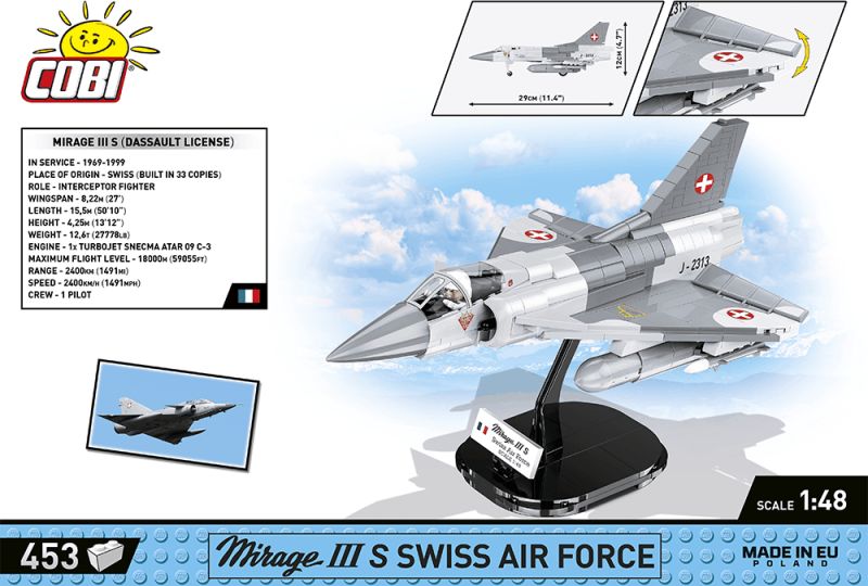 COBI Stavebnica AF Mirage IIIS Swiss (COBI-5827)