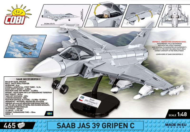 COBI Stavebnica AF Saab JAS39 Gripen C (COBI-5828)