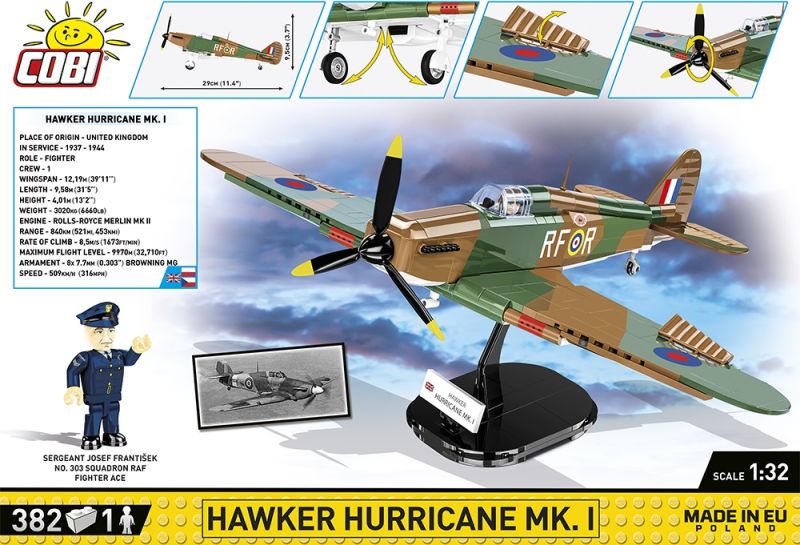 COBI Stavebnica HC WW2 Hawker Hurricane Mk.I (COBI-5728)