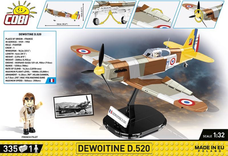 COBI Stavebnica HC WW2 Dewoitine D.520 (COBI-5734)