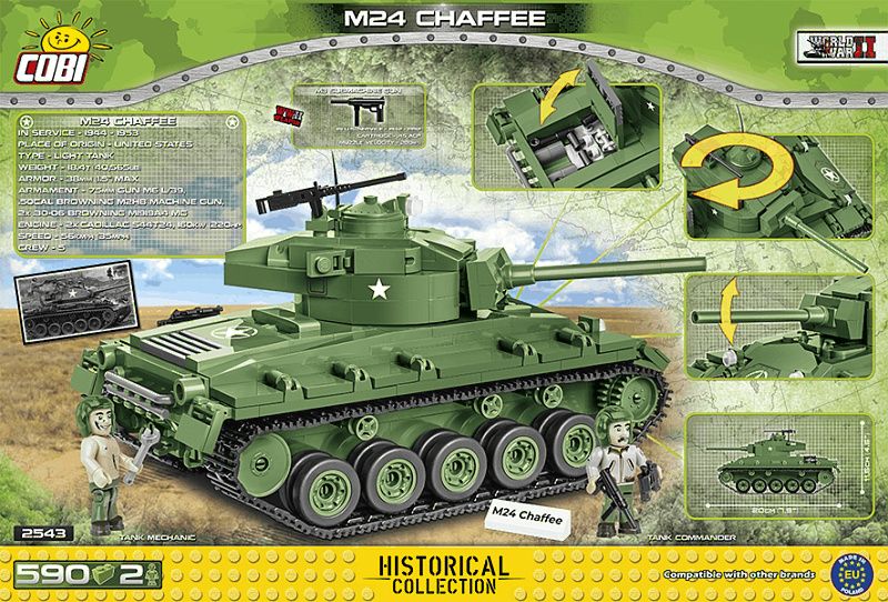 COBI Stavebnica WW2 M24 Chaffee (COBI-2543)