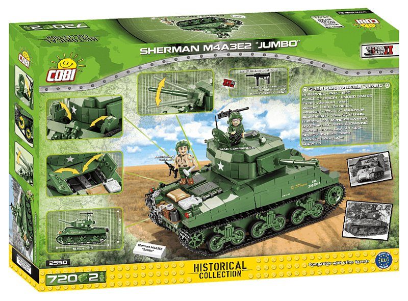 COBI Stavebnica WW2 Sherman M4A3E2 Jumbo (COBI-2550)