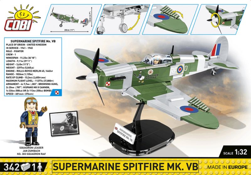 COBI Stavebnica WW2 Supermarine Spitfire MK.VB (COBI-5725)