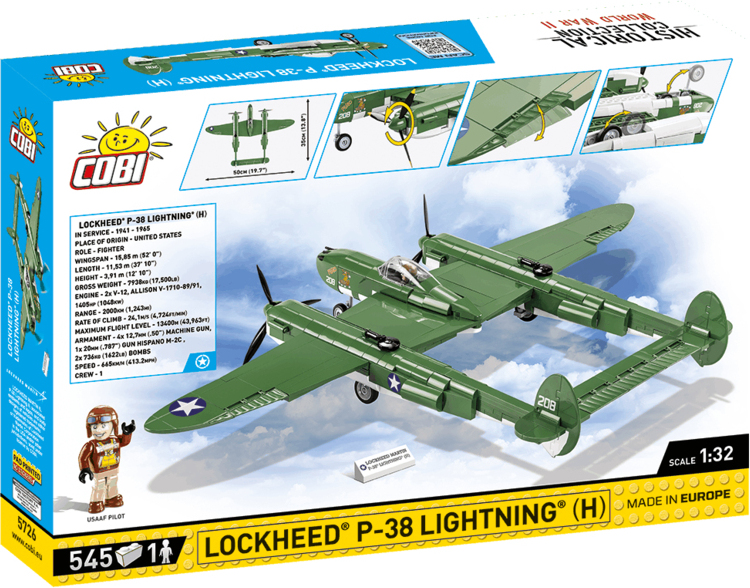 COBI Stavebnica WW2 Lockheed P-38H Lightning (COBI-5726)