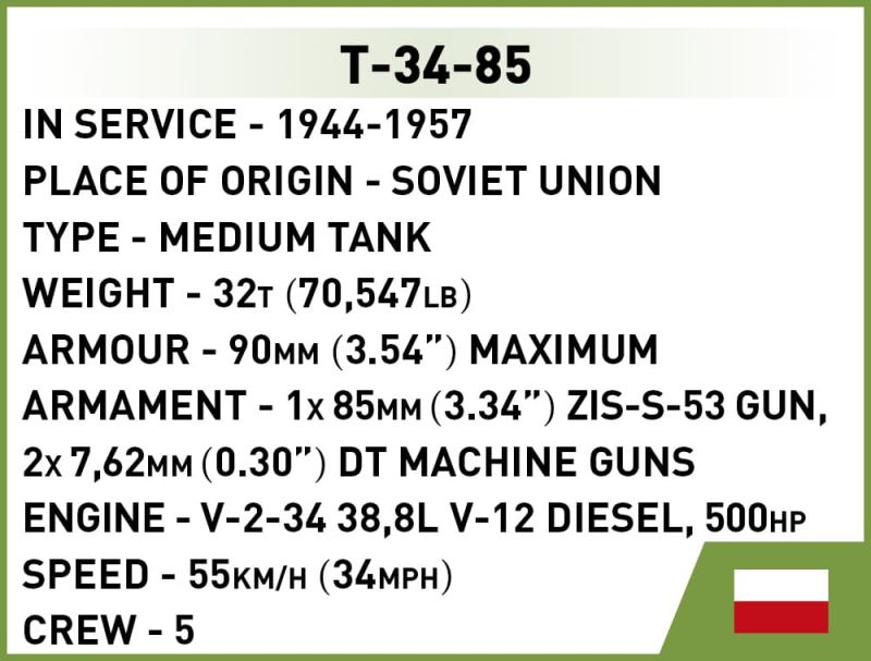 COBI Stavebnica WW2 T-34-85 (COBI-2716)