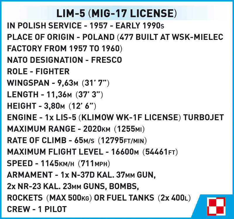 COBI Stavebnica CW LIM-5 Polish Air Force 1959 (COBI-5824)