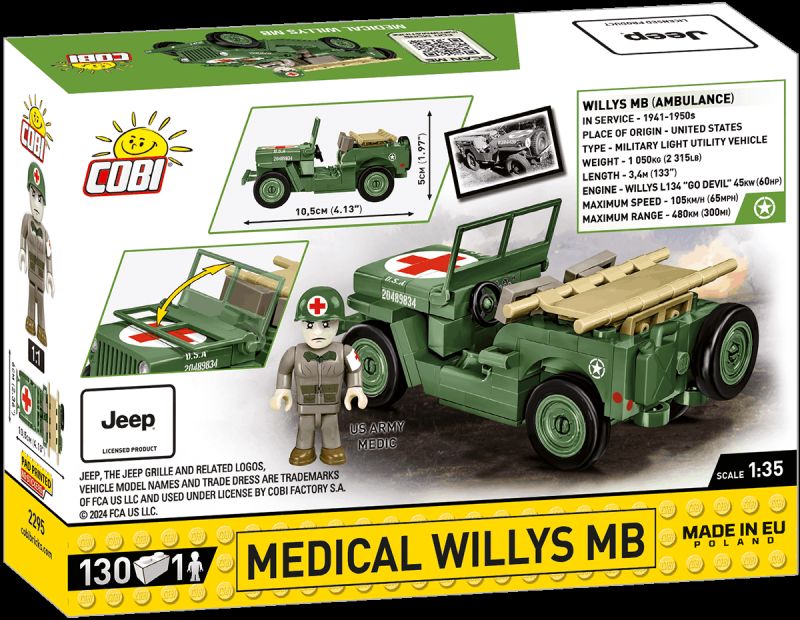 COBI Stavebnica HC WW2 Medical Willys MB (COBI-2295)