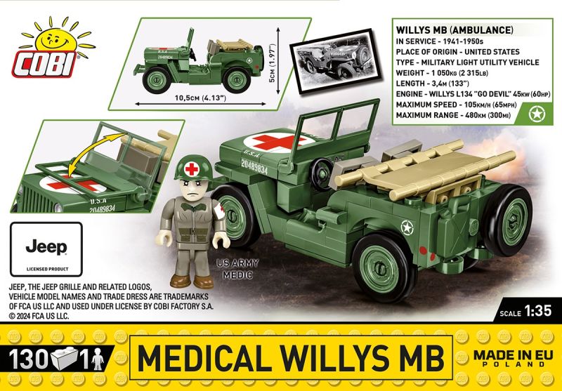 COBI Stavebnica HC WW2 Medical Willys MB (COBI-2295)