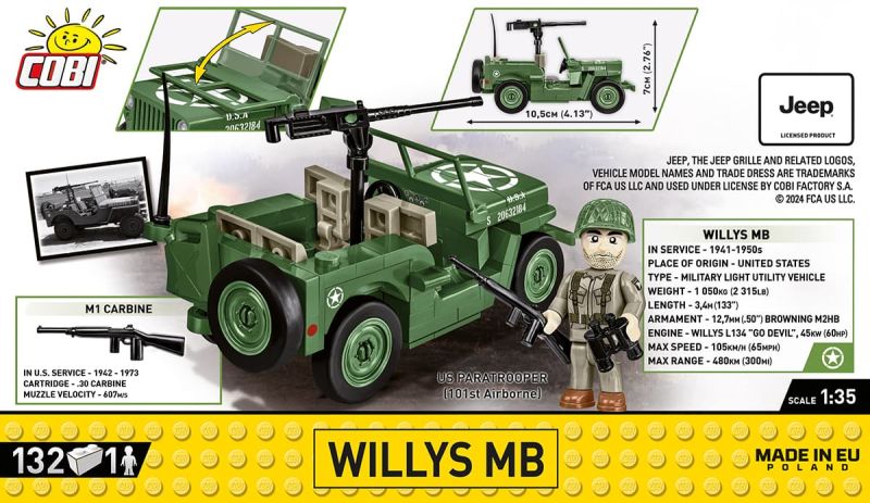 COBI Stavebnica HC WW2 Willys MB (COBI-2296)