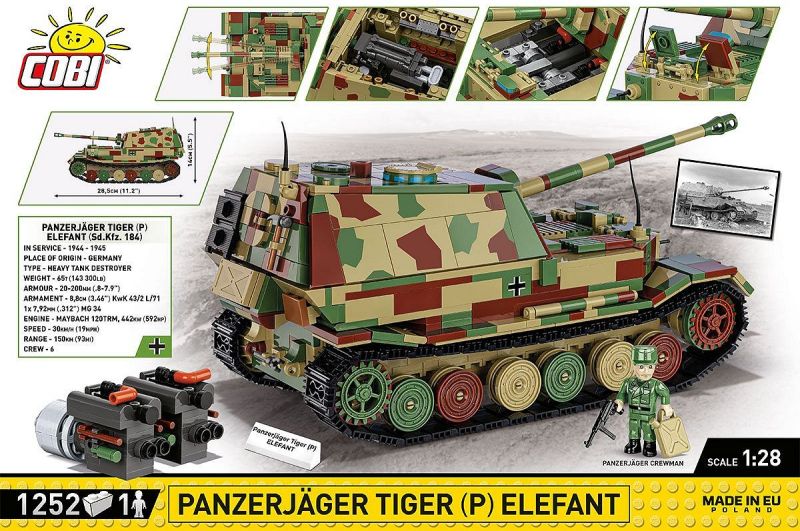 COBI Stavebnica HC WW2 Panzerjäger Tiger (P) Elefant (COBI-2582)