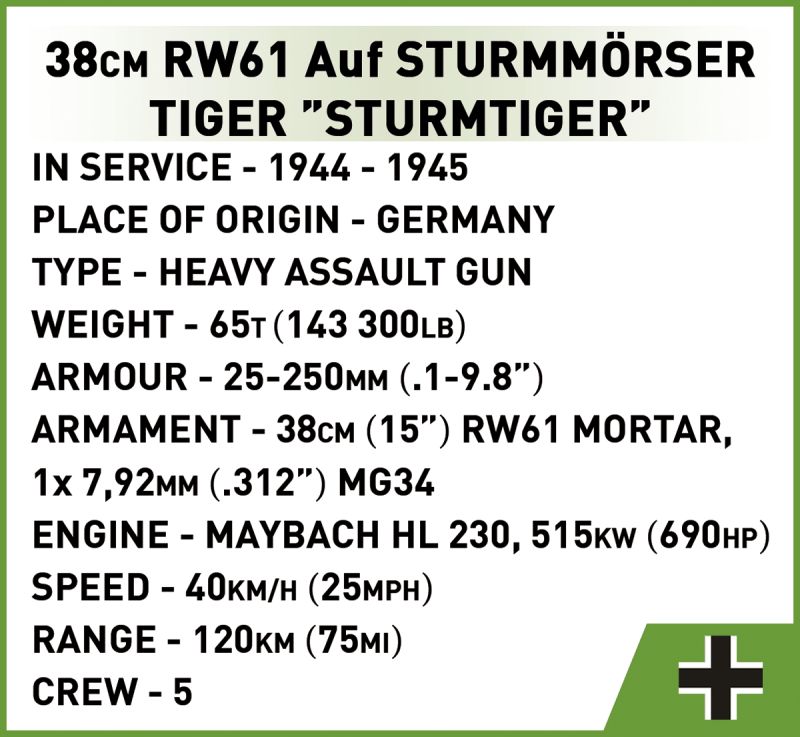 COBI Stavebnica HC WW2 38 cm Sturmmörser Sturmtiger (COBI-2585)