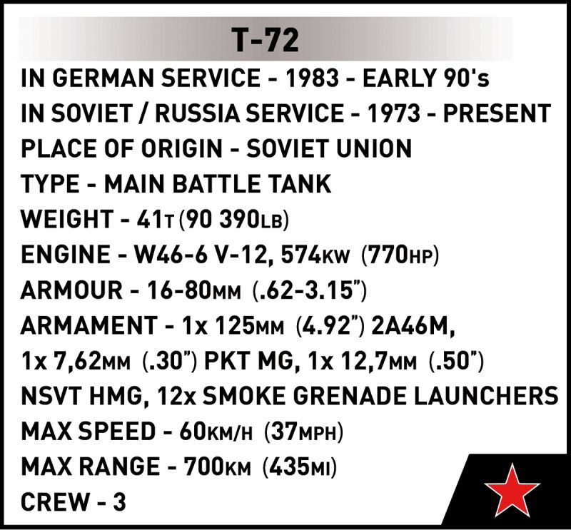 COBI Stavebnica AF T-72 (East Germany/Soviet) (COBI-2625)