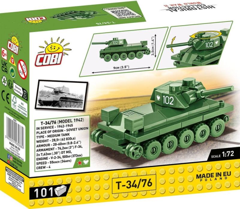 COBI Stavebnica HC WW2 T-34/76 1:72 (COBI-3088)