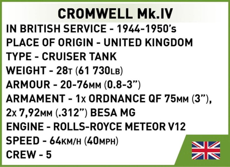 COBI Stavebnica HC WW2 Cromwell Mk.IV 1:72 (COBI-3091)