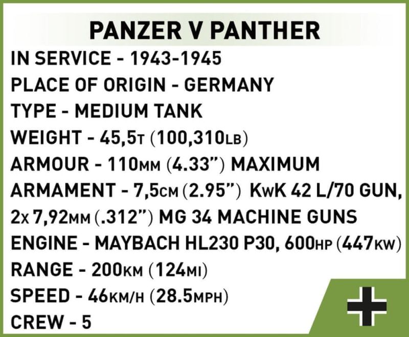 COBI Stavebnica HC WW2 Panzer V Panther 1:72 (COBI-3099)