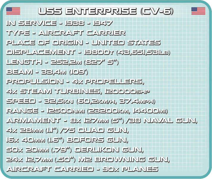 COBI Stavebnica HC WW2 USS Enterprise (CV-6) (COBI-4815)