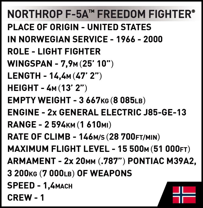 COBI Stavebnica AF Northrop F-5A Freedom Fighter (COBI-5858)