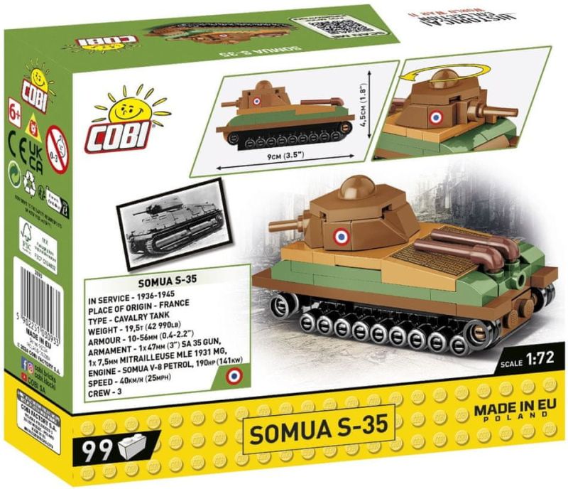 COBI Stavebnica HC WW2 Somua S-35 1:72 (COBI-3093)