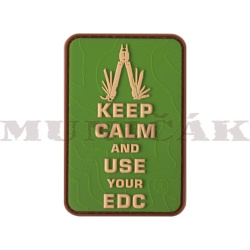 JTG 3D PVC Nášivka/Patch Keep Calm EDC - zelená