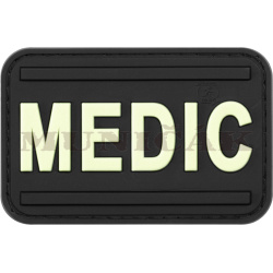 JTG 3D PVC Nášivka/Patch Medic Glow in the Dark - čierna