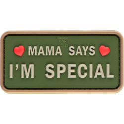 JTG 3D PVC Nášivka/Patch Mama Says I'm Special - green / white