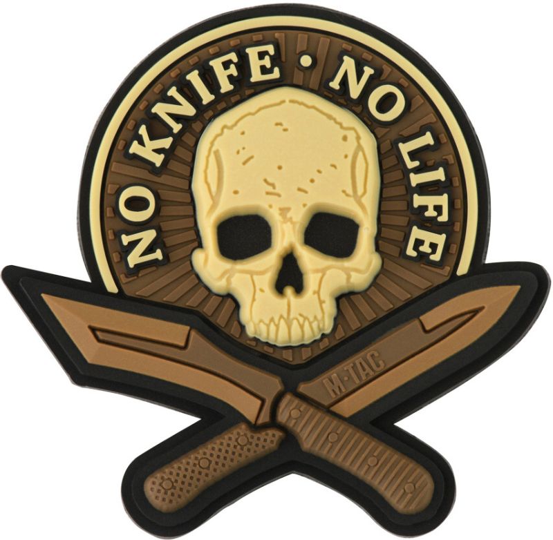 M-TAC 3D PVC Nášivka/Patch No Knife - No Life - coyote (51128005)