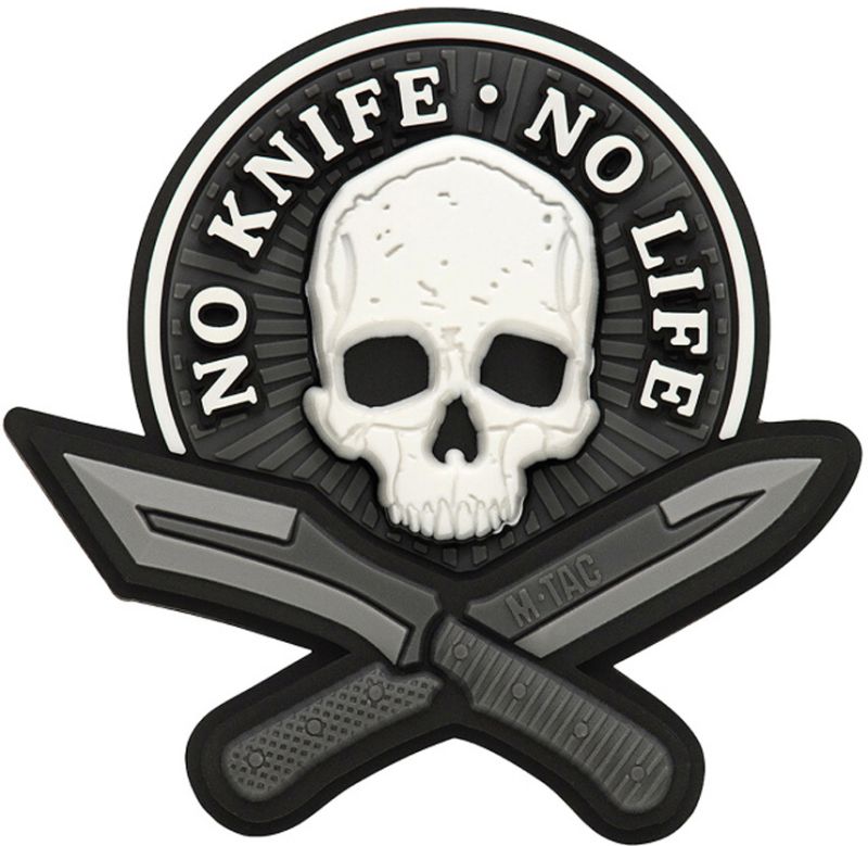 M-TAC 3D PVC Nášivka/Patch No Knife - No Life - black / white (51128236)