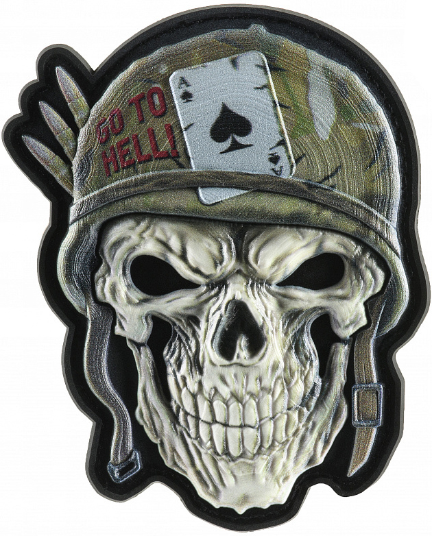 M-TAC 3D PVC Nášivka/Patch Helmet Skull - olive / color (51338101)