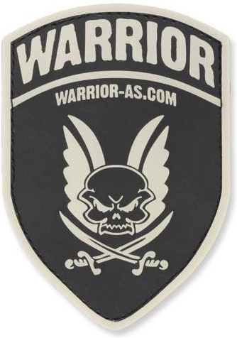 WARRIOR 3D PVC Nášivka/Patch Logo Shield - black (W-EO-RLS-BLK)