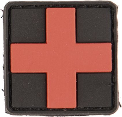 MILTEC 3D PVC Nášivka/Patch first aid pvc, 3x3cm - čierna (16830302)