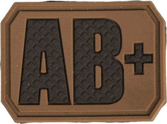 MILTEC 3D PVC Nášivka/Patch AB POS, 3,8x2,8cm - dark coyote (16831519)