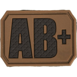 MILTEC 3D PVC Nášivka/Patch AB POS, 3,8x2,8cm - dark coyote (16831519)