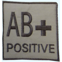 Textilná Nášivka/Patch AB POS, 9x9cm - tan