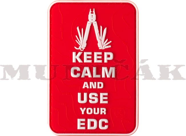 JTG 3D PVC Nášivka/Patch Keep Calm EDC - červená