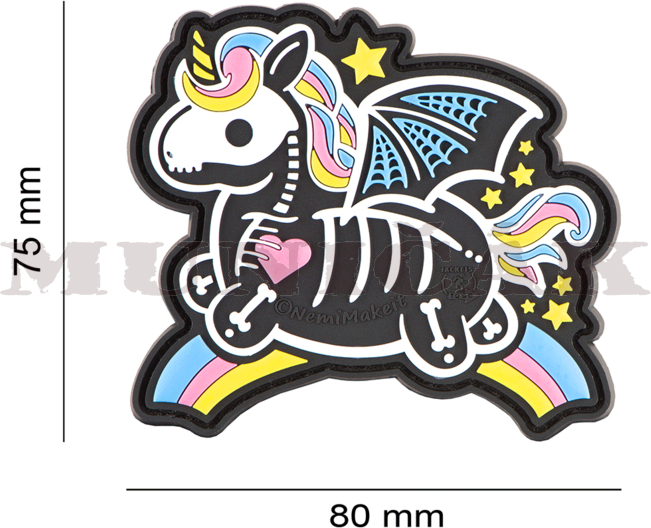 JTG 3D PVC Nášivka/Patch Skeleton Unicorn