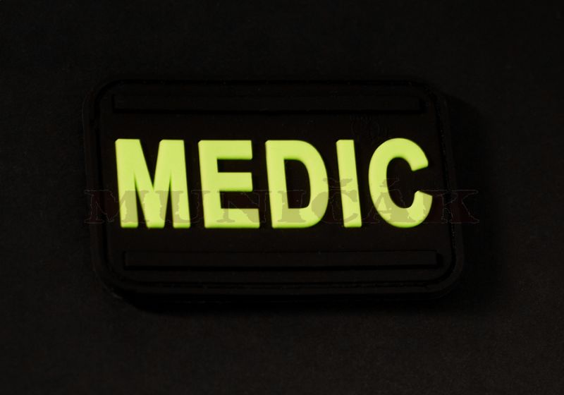 JTG 3D PVC Nášivka/Patch Medic Glow in the Dark - čierna