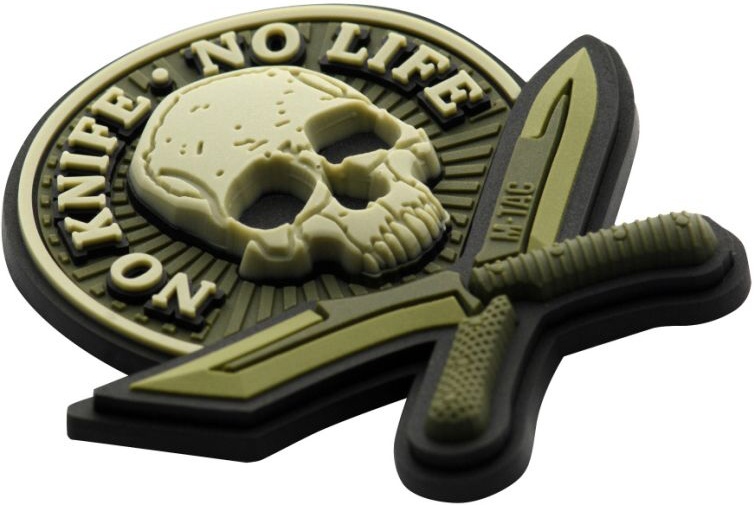 M-TAC 3D PVC Nášivka/Patch No Knife - No Life - olive (51128001)